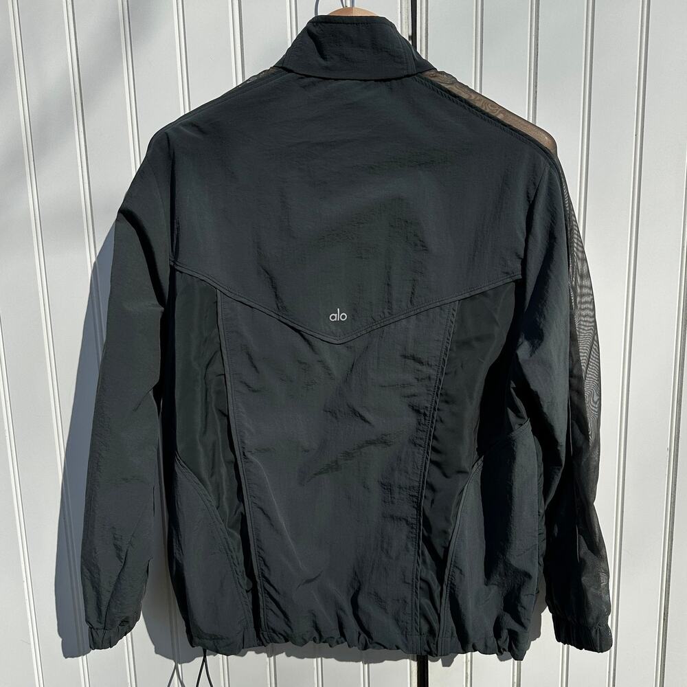 Alo Yoga Origin Full-Zip Track Jacket Size XXS Charcoal Green Windbreaker $198 - Picture 3 of 16